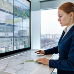 **

"A professional female architect in a stylish, modest business suit, reviewing BIM models on a large touchscreen in a modern, well-lit Moscow office. The office features floor-to-ceiling windows overlooking the cityscape. Displaying architectural plans, 3D renderings of sustainable building designs. Fully clothed, appropriate attire, safe for work, perfect anatomy, natural proportions, professional photography, high quality, family-friendly, focus on innovation and technology."

**