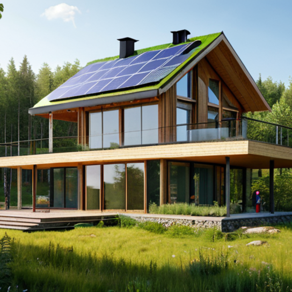 친환경 건축 전문가의 도면 작성 팁 - Sustainable Home in a Landscape**

"A modern, eco-friendly house seamlessly integrated into a lush R...