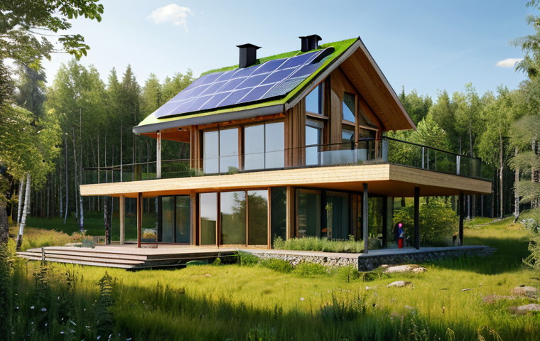 친환경 건축 전문가의 도면 작성 팁 - Sustainable Home in a Landscape**

"A modern, eco-friendly house seamlessly integrated into a lush R...