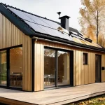 친환경 건축과 수명 주기 비용 분석 - **Prompt 1: A Modern, Energy-Efficient Family Home in the Russian Countryside.**
    "A stunning, mo...