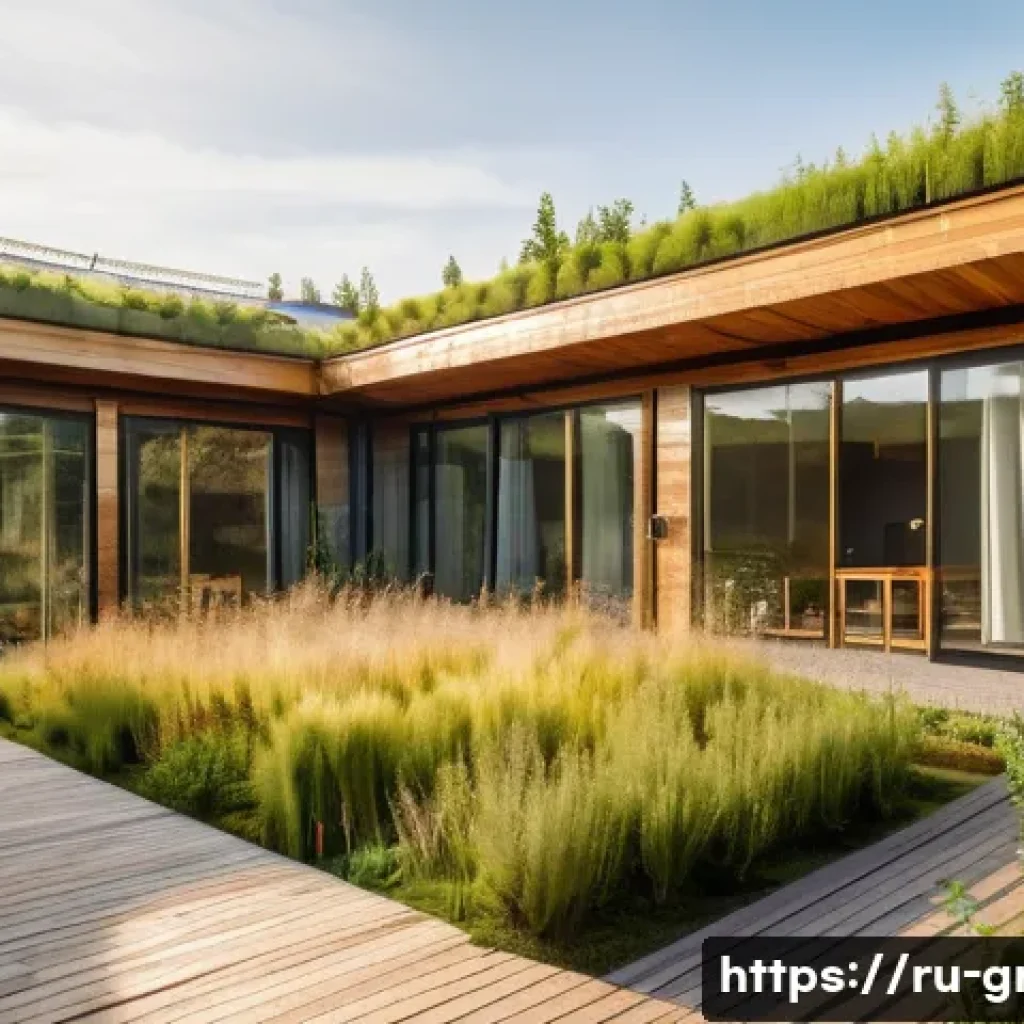 친환경 건축 이론 필수 개념 - A modern eco-friendly house designed with passive solar technologies, featuring large south-facing w...